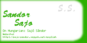 sandor sajo business card
